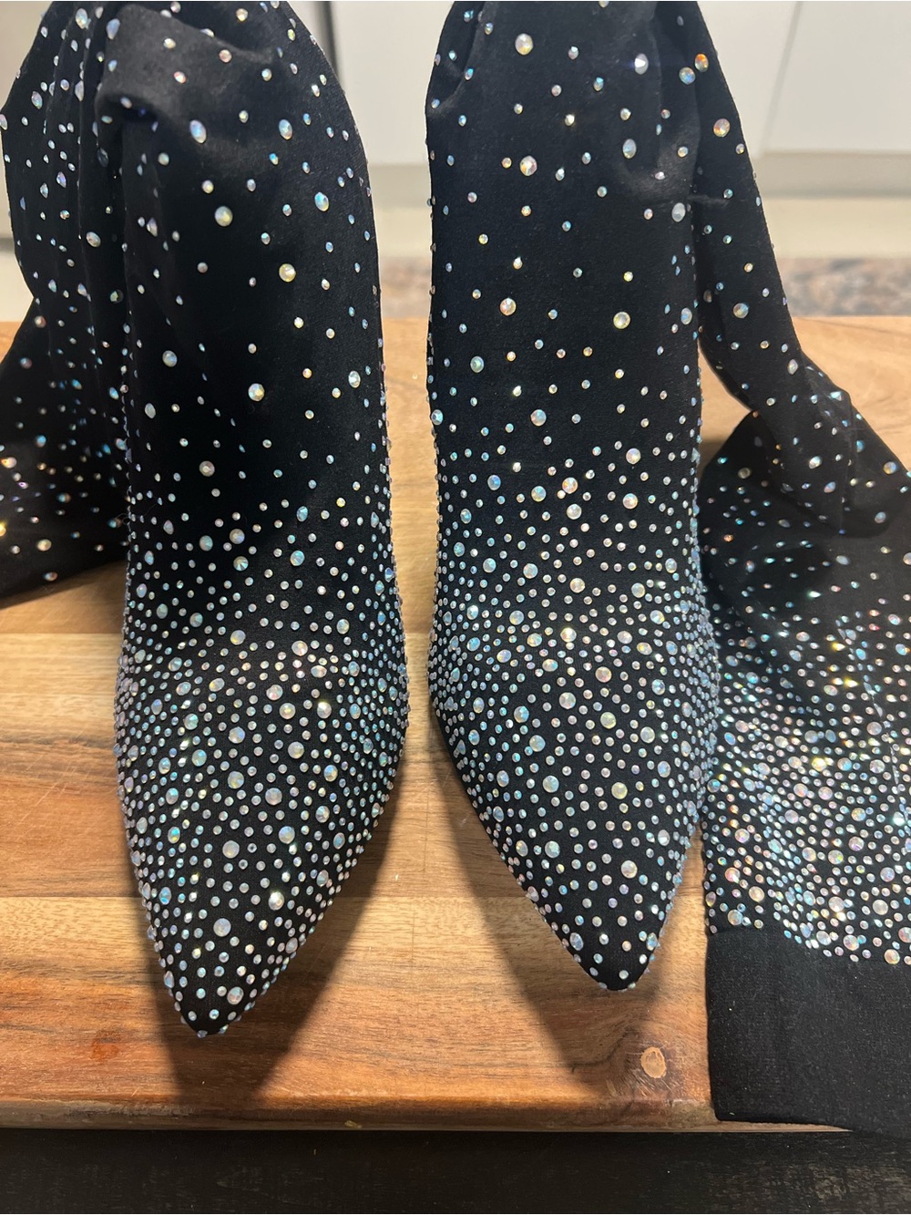 Crystal over the knee stalking boots